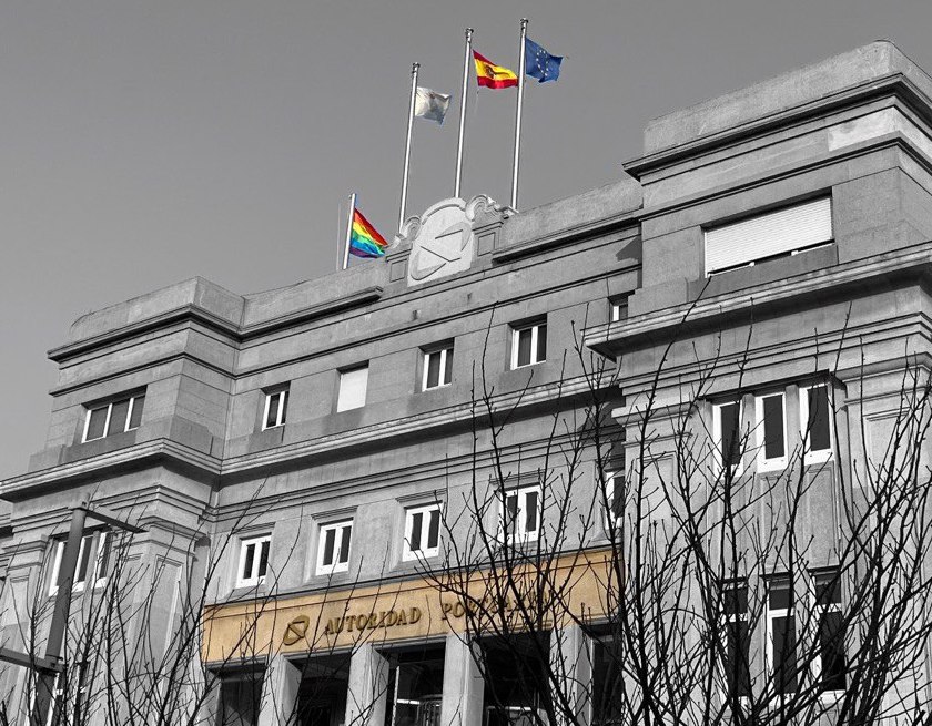 The Port Authority of A Coruña flies the Rainbow Flag