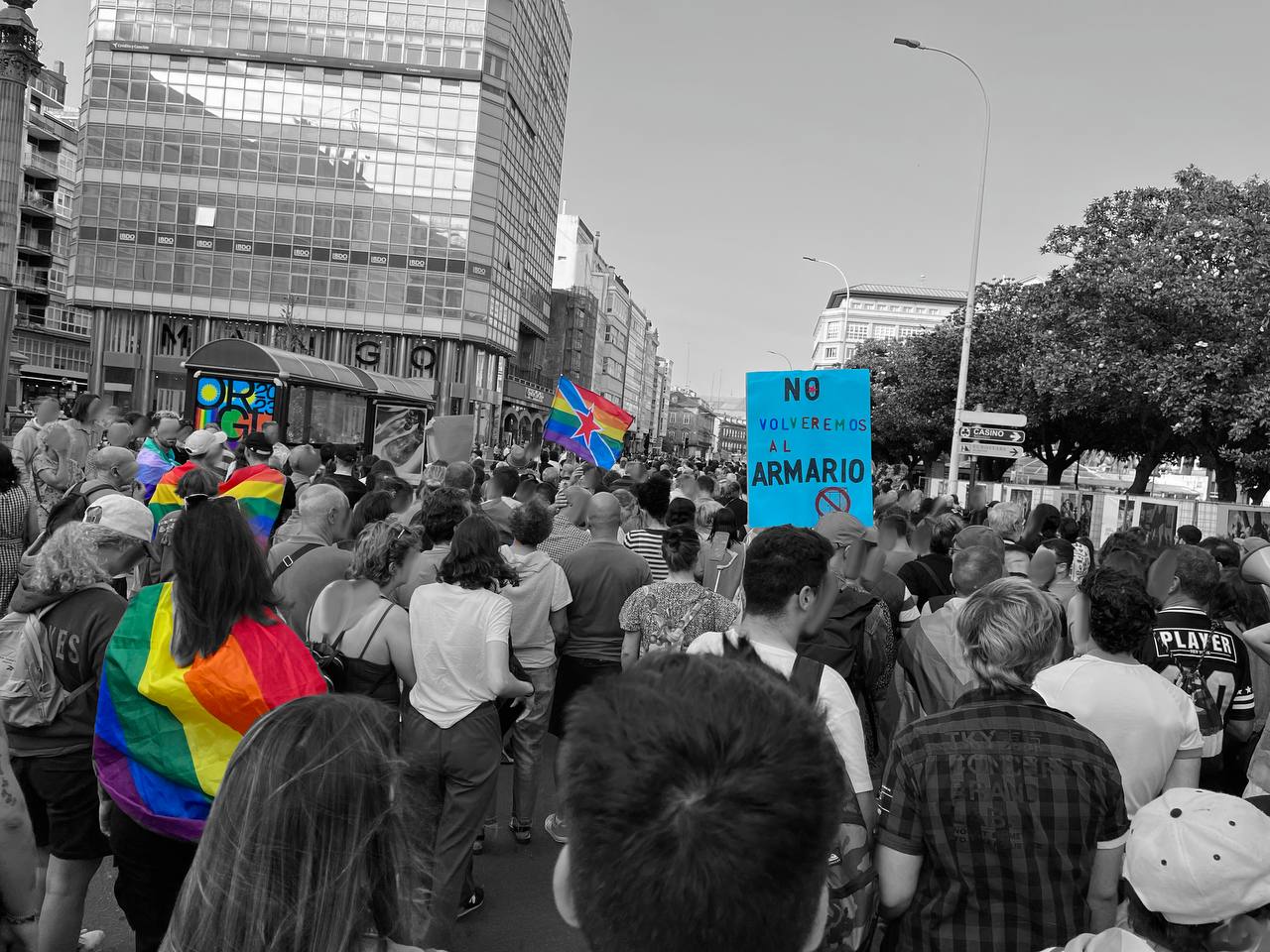 A scene from the 2023 Pride March in A Coruña